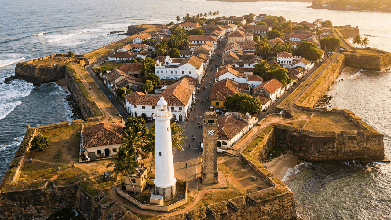 Historic Galle Fort beside the Indian Ocean