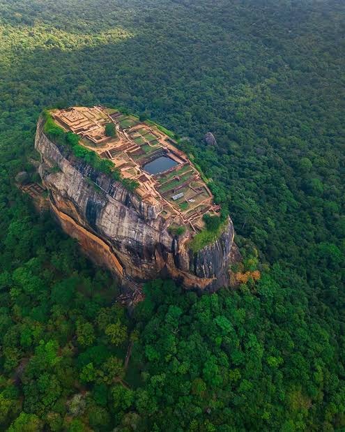 Aerial view of Sigiriya Rock Fortress